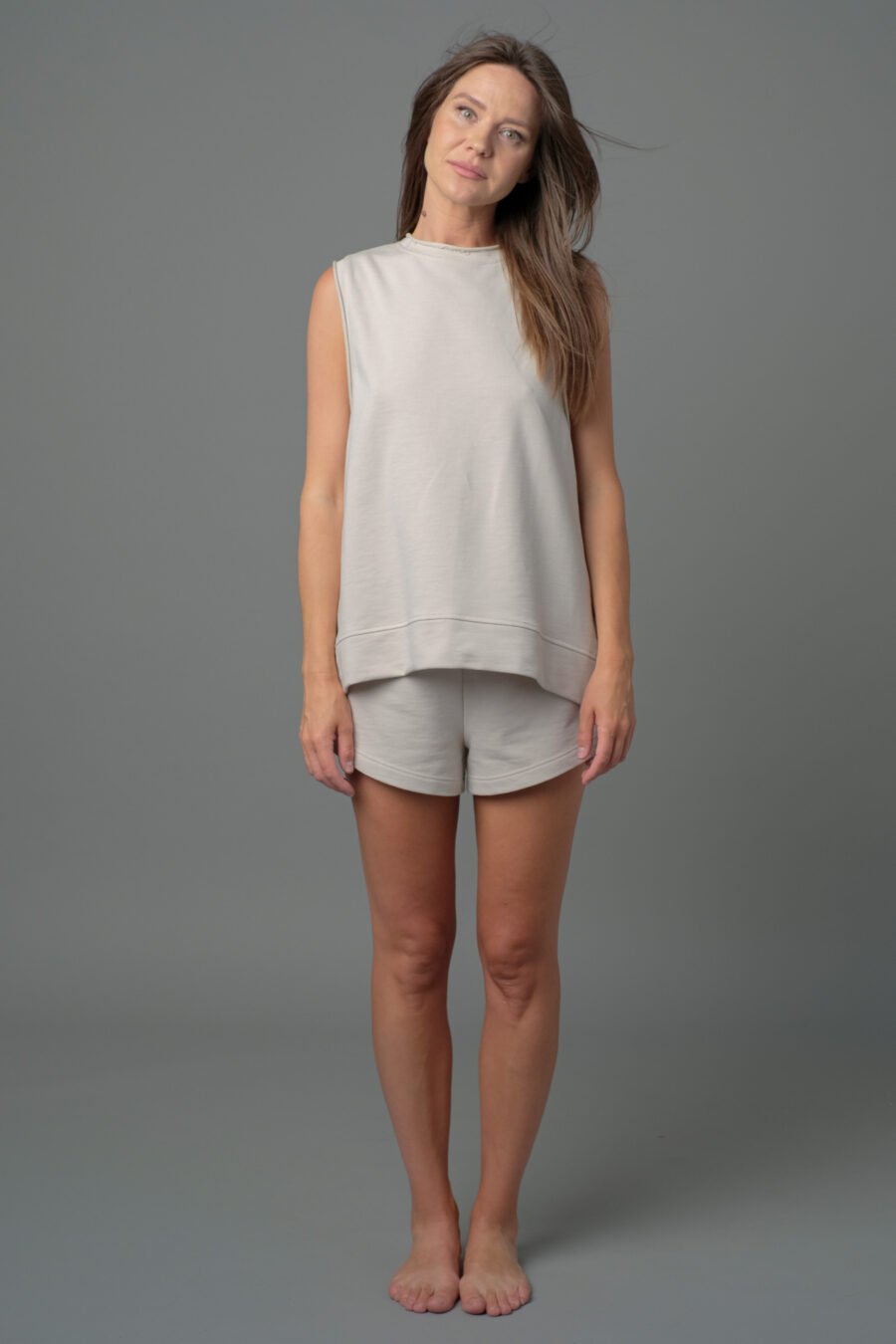 MATSU. 0007 MAIKA – SINGLE JERSEY – VOLCANIC ASH. FRONT VIEW