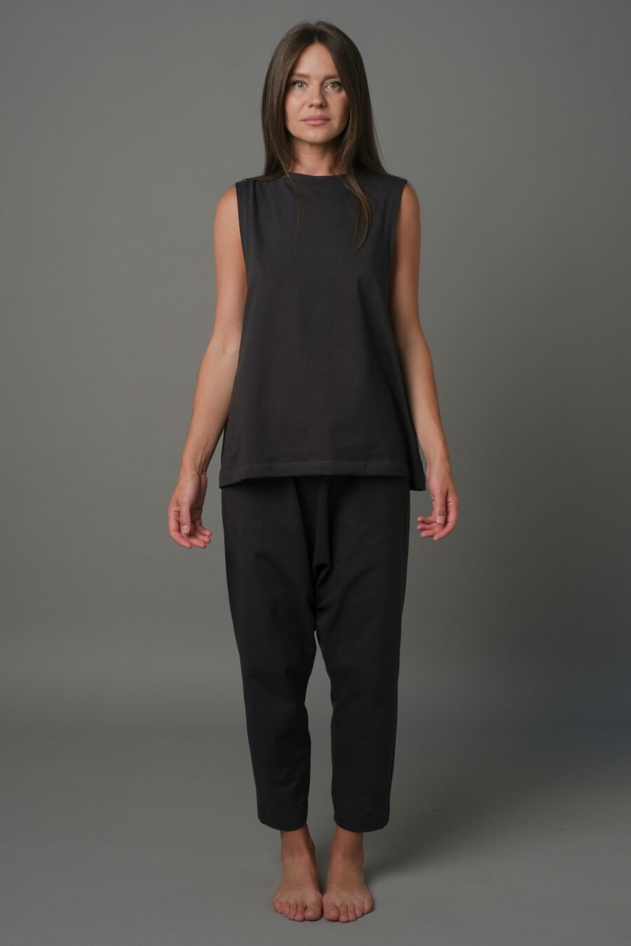 MATSU. 0007 MAIKA – SINGLE JERSEY – VOLCANIC ASH. FRONT VIEW