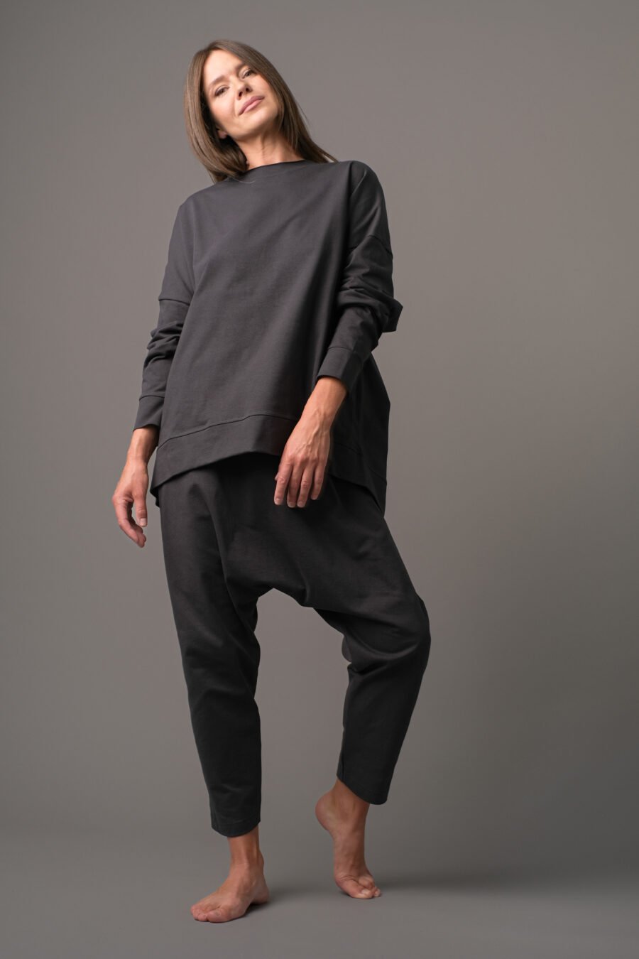 MATSU. 0001 SWEATSHIRT - FRENCH TERRY KNIT - VOLCANIC ASH, UNISEX, FRONT VIEW
