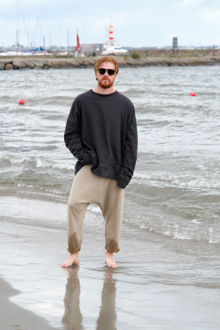 MATSU 0001 oversized sweatshirt in volcanic ash, front view